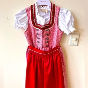Kruger Auth Dirndl sz 140- girls 10 Like New